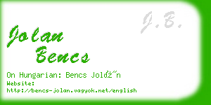 jolan bencs business card